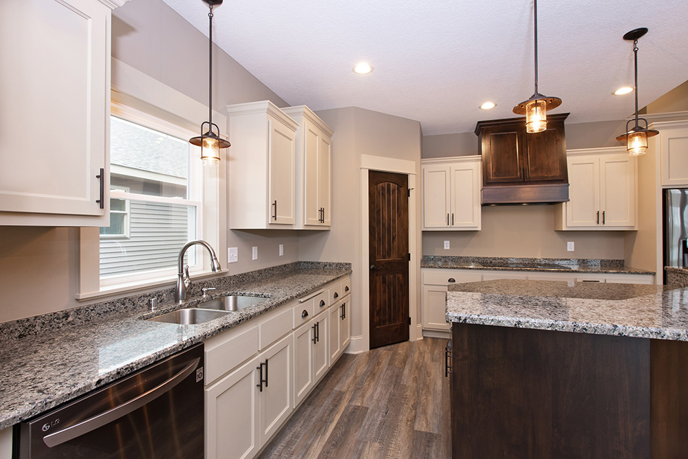 kitchen with custom cabinets