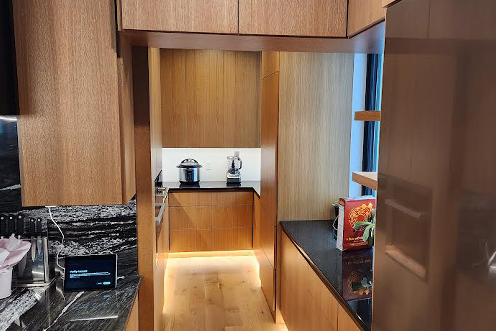 kitchen with custom cabinets